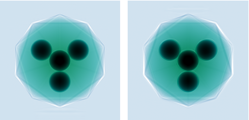 Simulated particle and three-dimensional reconstruction from X-ray diffraction